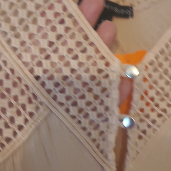 Pink/Tan Shell Blouse With Bell Sleeve - Picture 4 of 6